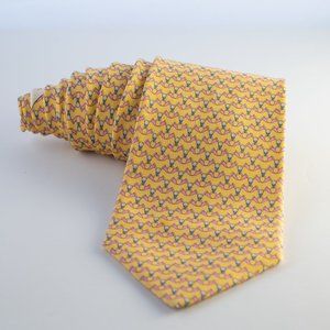 Yellow Salvatore Ferragamo 100% Silk Tie